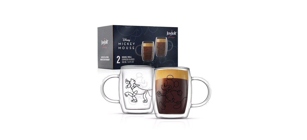 Best JoyJolt Disney Mickey and Pluto Glass Mugs