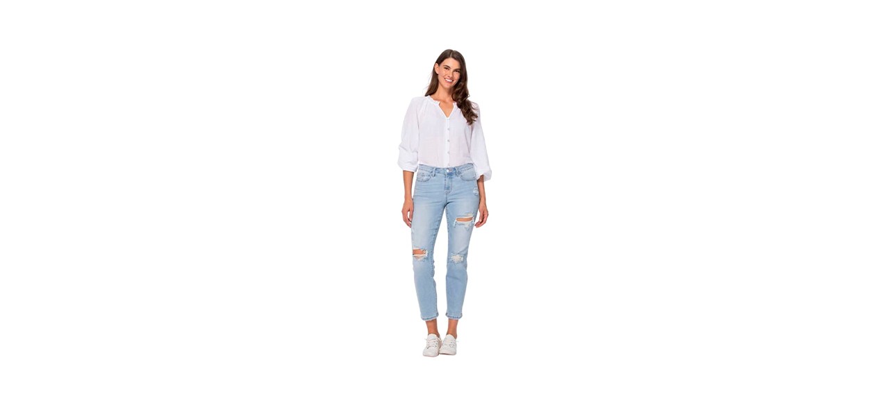 Best Judy Blue Super Light Destroyed Boyfriend Relaxed Denim Jeans