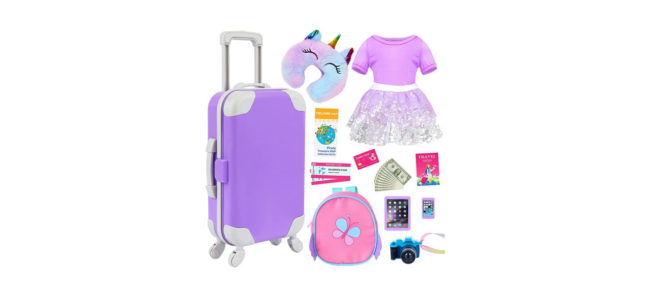 best K.T. Fancy American Doll Accessories Travel Play Set