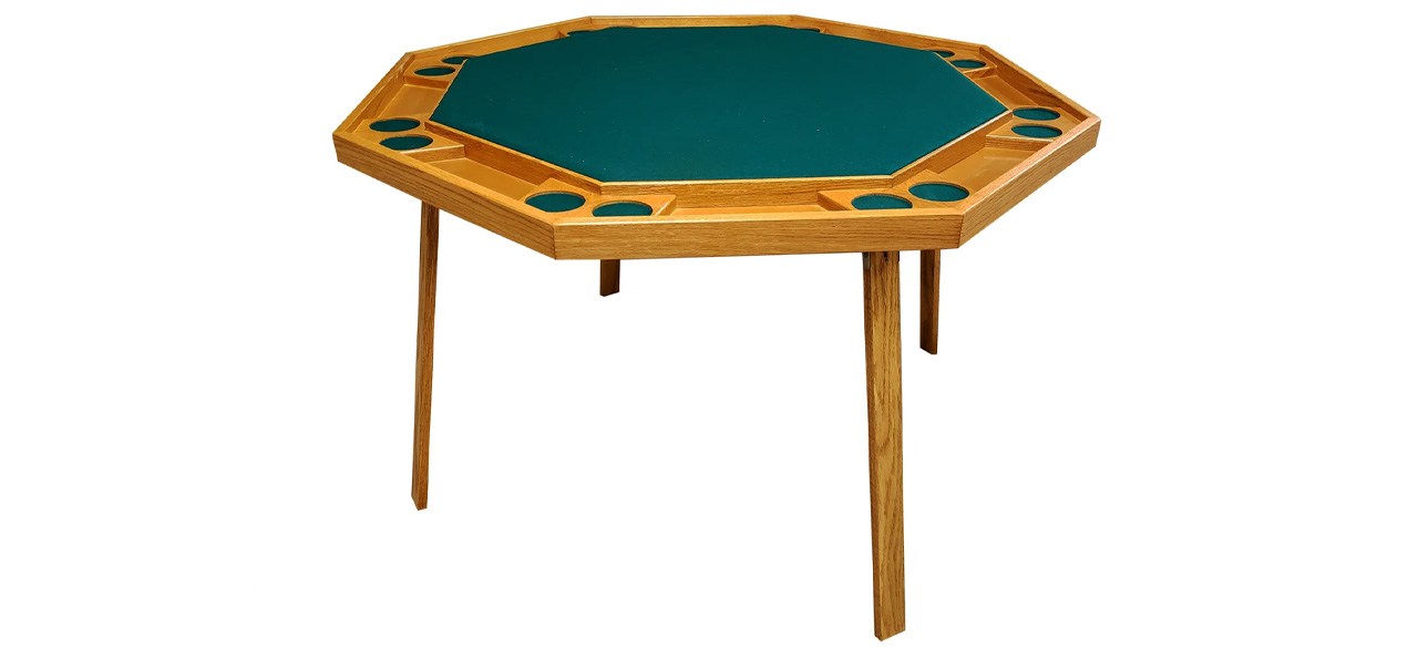 Kestell Furniture 52-inch Eight-Player Oak Poker Table