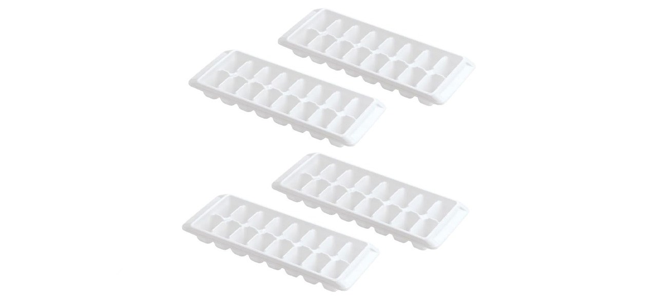 Kitch Easy Release White Ice Cube Tray, 16 Cube Trays (Pack of 4)