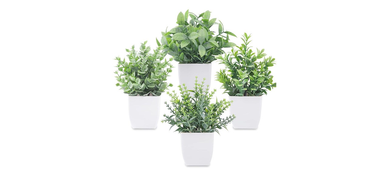 Best Der Rose Mini Artificial Greenery Potted Plants