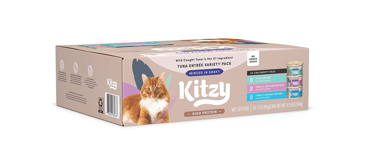 Kitzy Wet Cat Food on white background