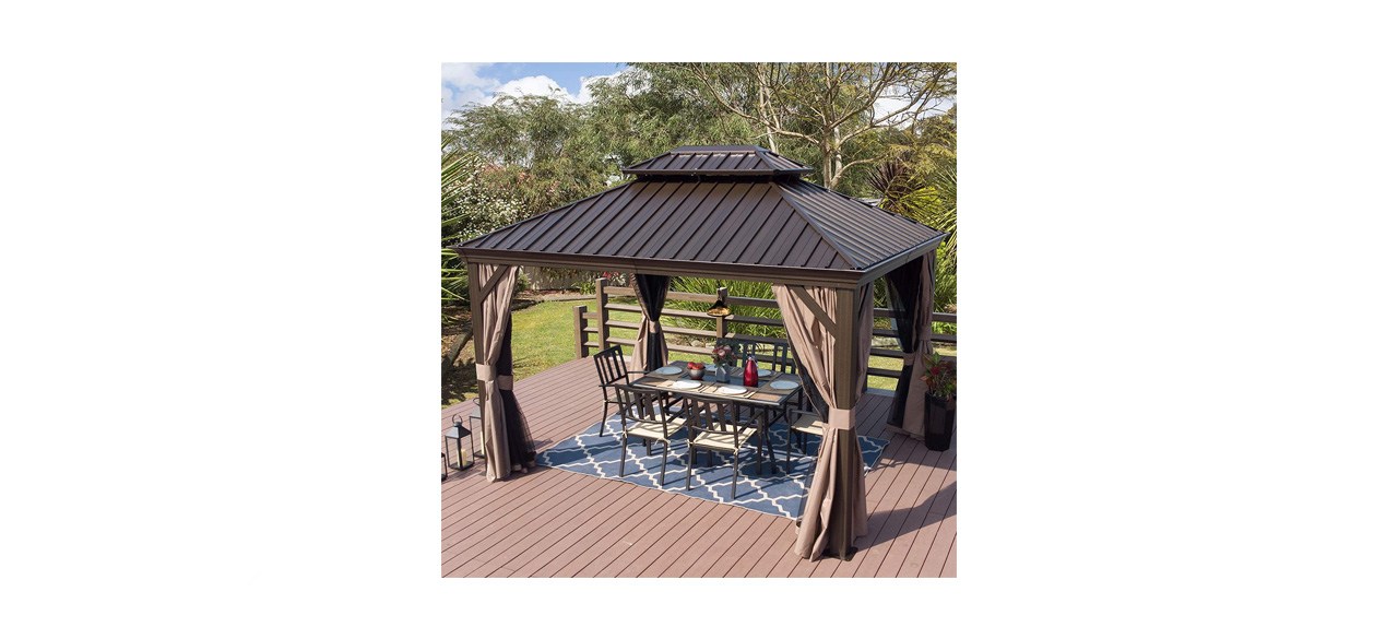 best Kozyard Alexander Hardtop Aluminum Permanent Gazebo