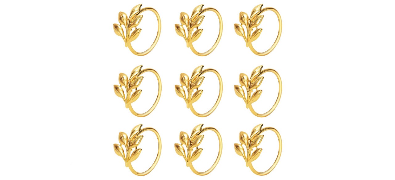 Kposiya Gold Leaf Napkin Rings