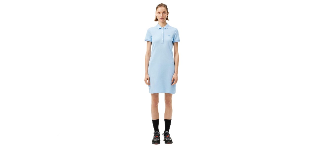 Lacoste Women's Short Sleeve Slim Fit Stretch Pique Polo Dress