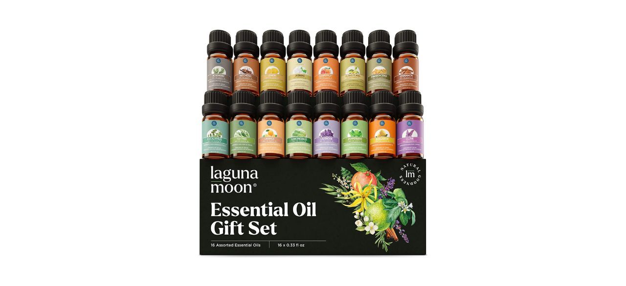 Lagunamoon Essential Oils Set Top 10 with Portable Bag, Pure