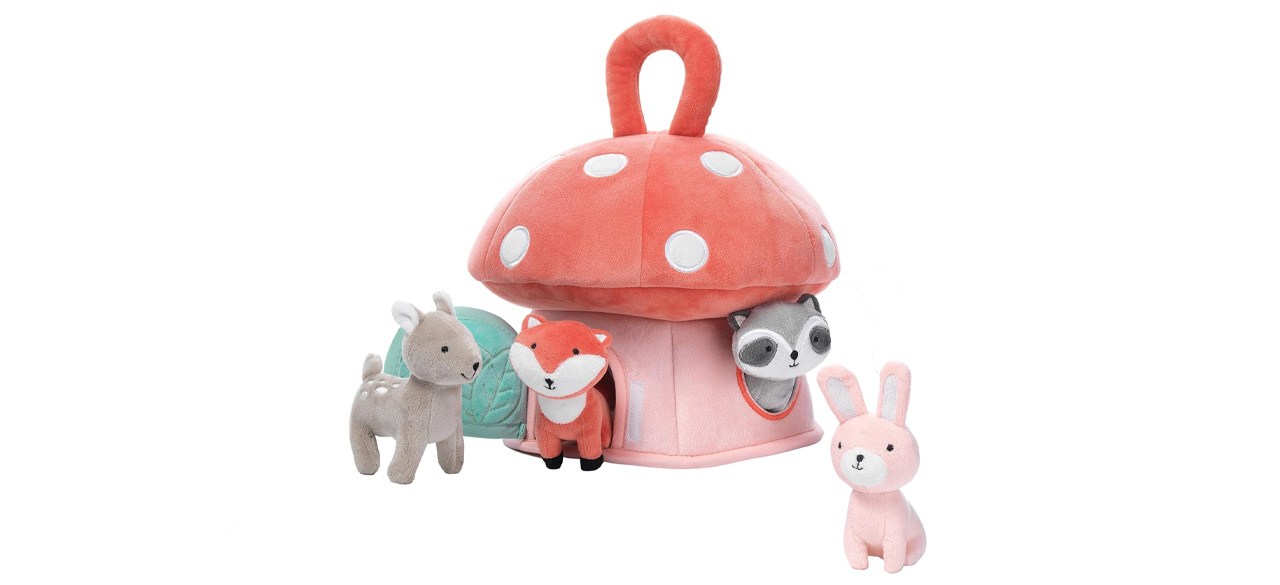 Lambs and Ivy Interactive Plush Mushroom House with Stuffed Animal Toys