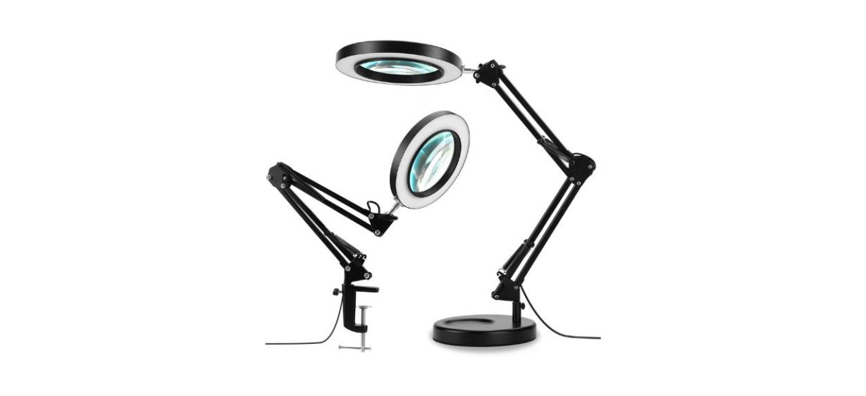 Best Lancosc Two-In-One Magnifying Glass With Light And Stand