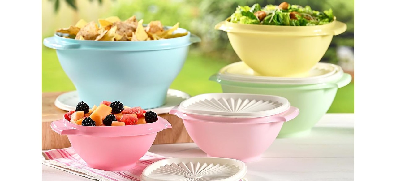Best Tupperware Heritage Collection 8 Cup Bowl with Starburst Lid 4 Pack