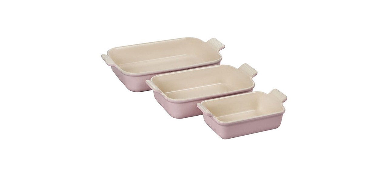 Pink Heritage 3-Piece Rectangular Baking Dish Set