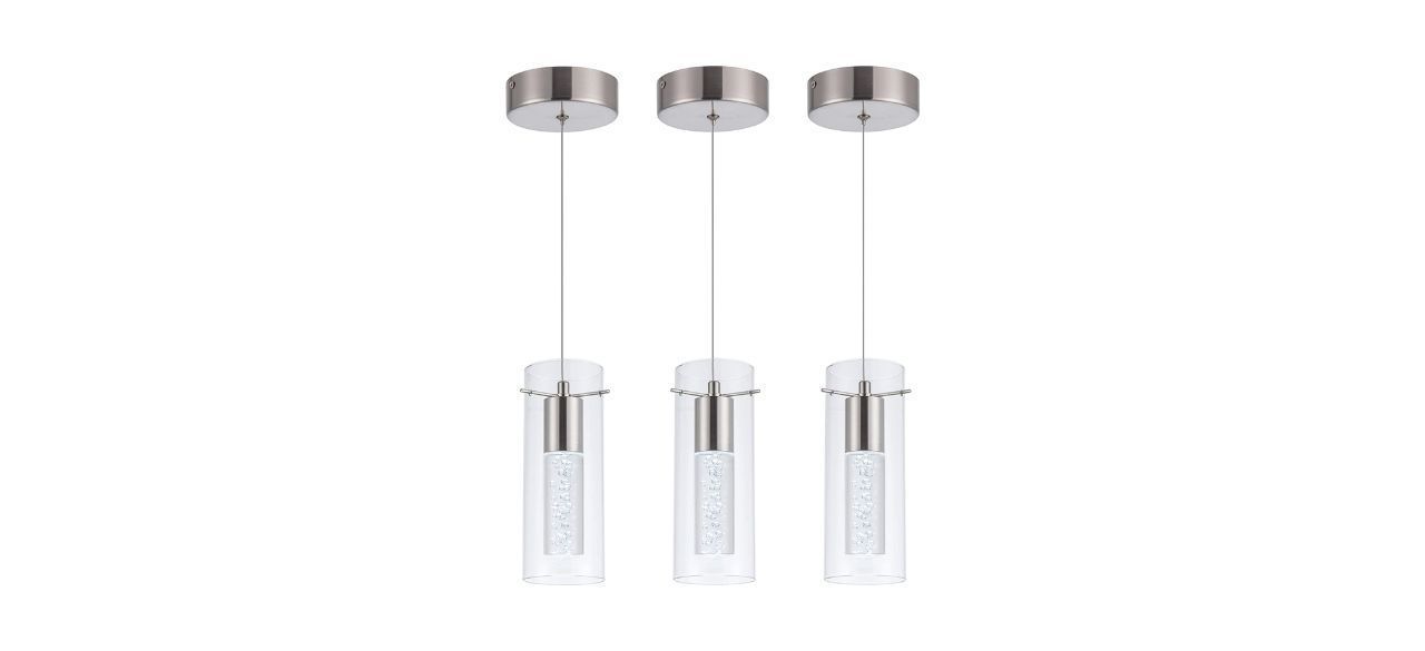 Best Leadtek 3-Fixture Kitchen Island Bubble Crystal Pendant Light