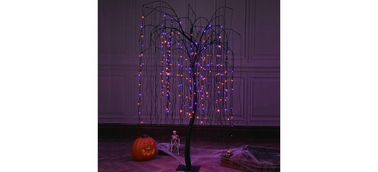 2' Purple LED Halloween Willow Bonsai Tree