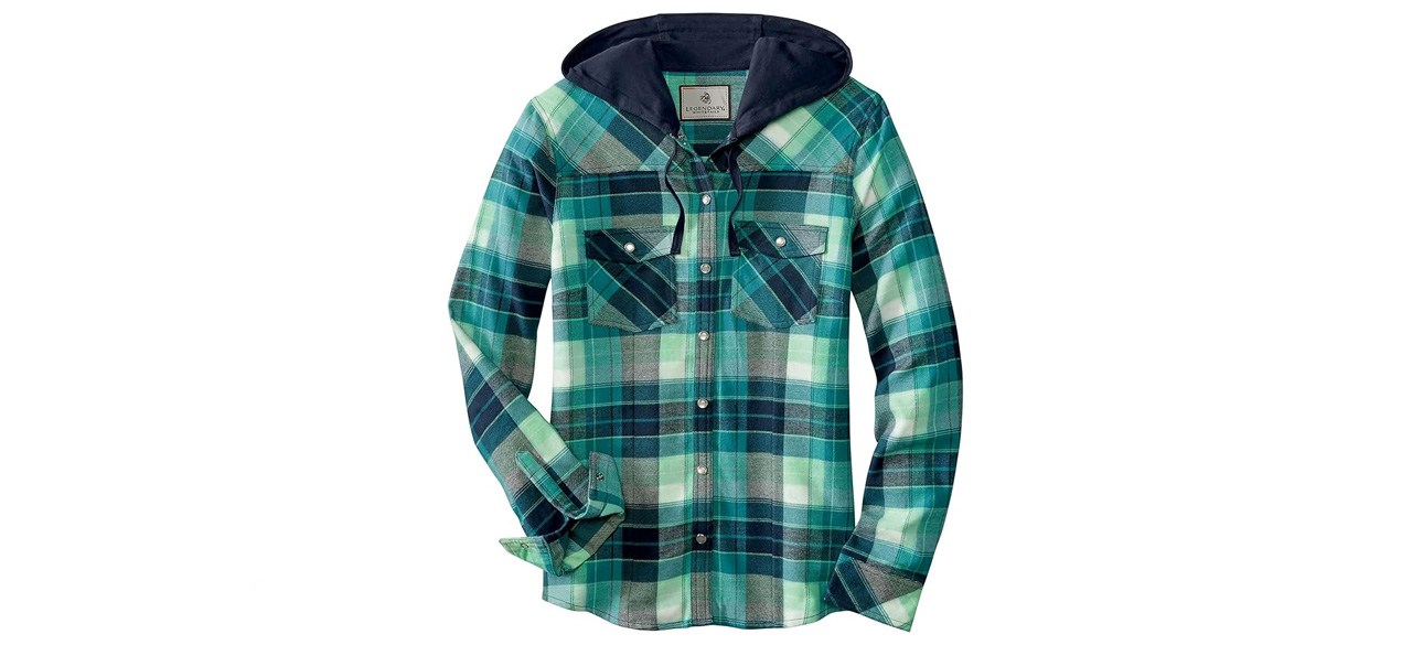 Lendária camisa feminina de flanela com capuz Wood Jane da Whitetails