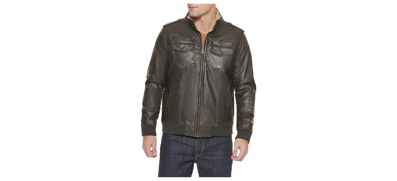 Levi’s Faux Leather Sherpa Bomber Jacket