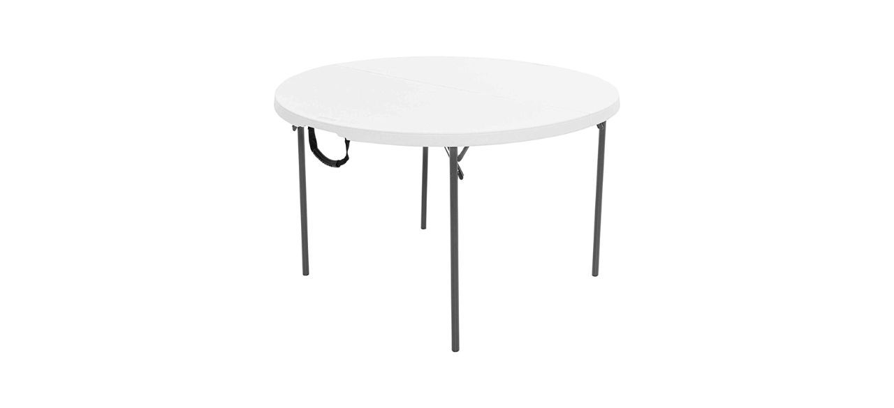 circular round folding table on white background