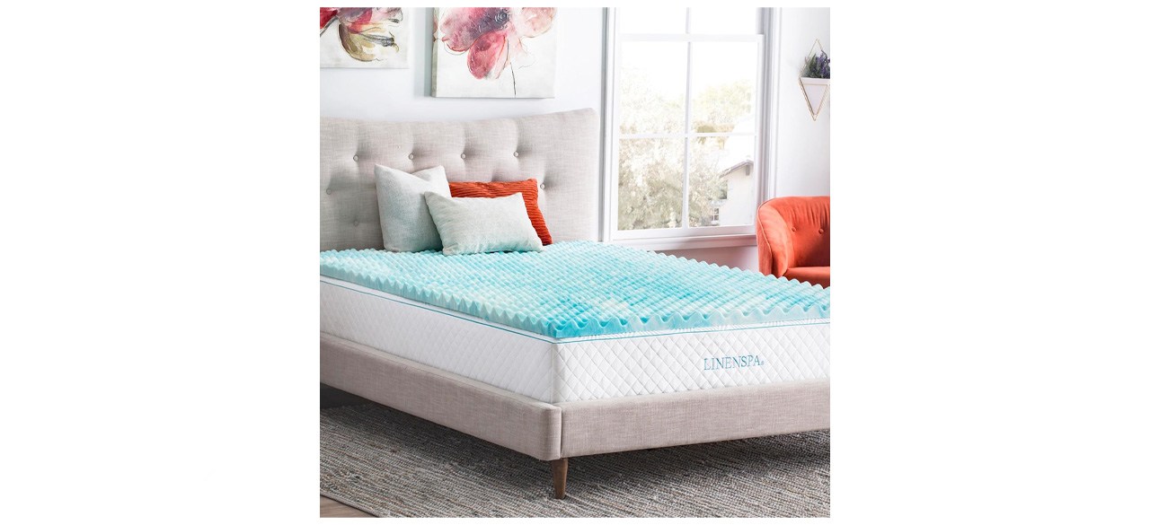 Linenspa 2-Inch Convoluted Gel Swirl Mattress Topper