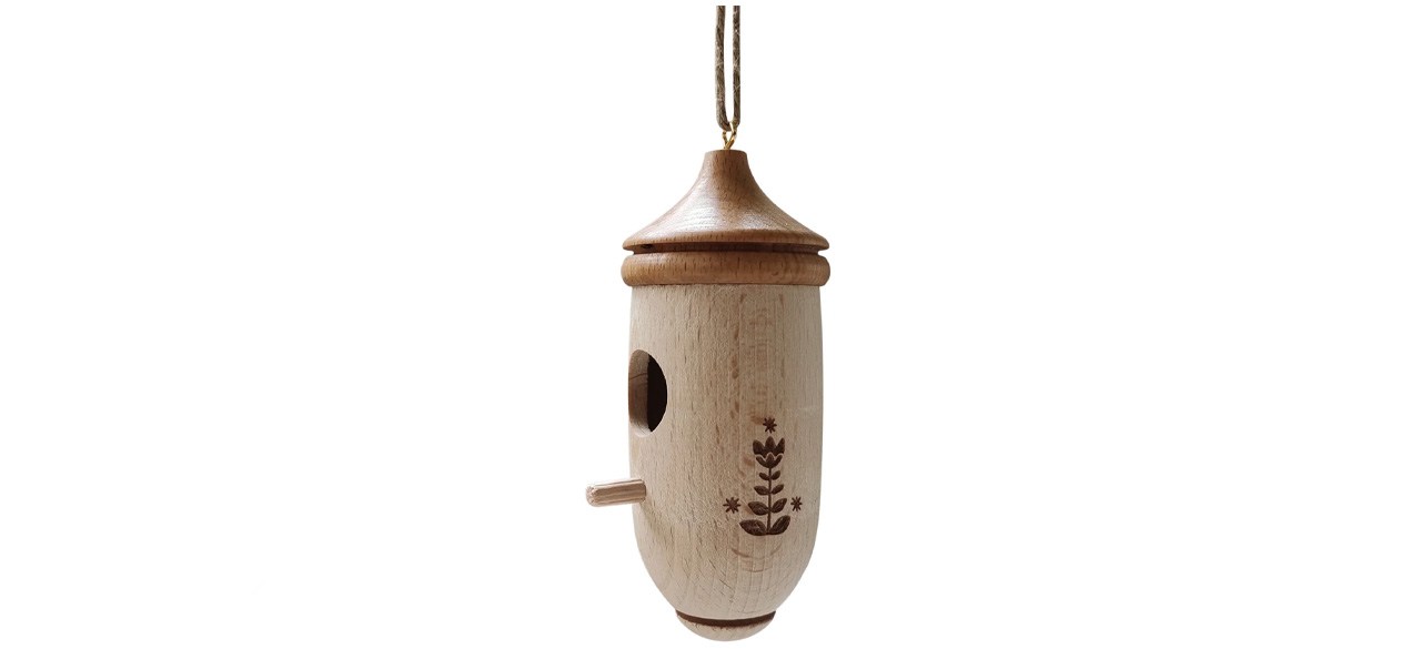 Lingouzi Hummingbird House Outdoor Hanging Wooden Bird Feeder