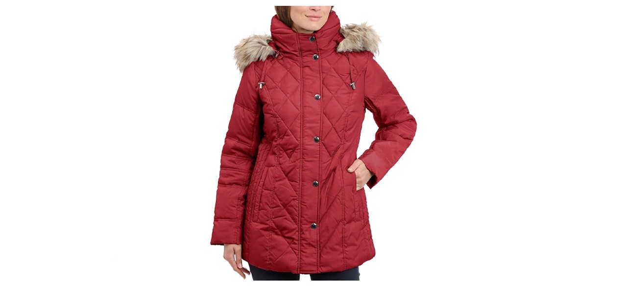 London Fog Diamond Quilted Down Coat