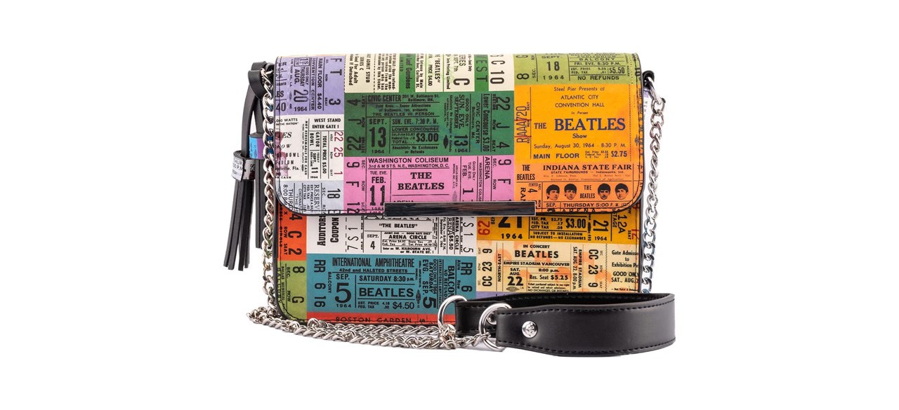 Best Loungefly The Beatles Ticket Stubs Pattern Crossbody Purse 