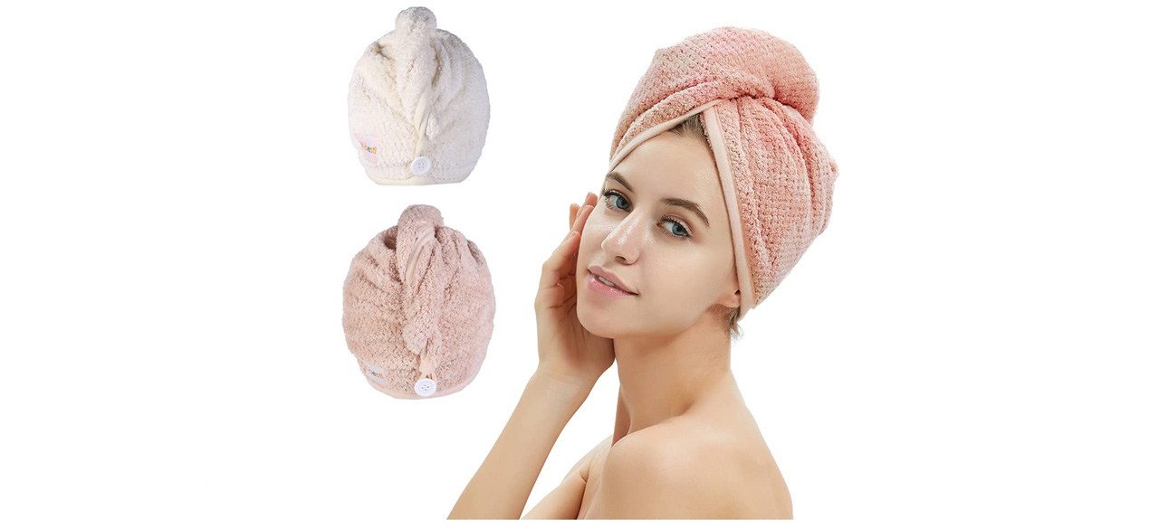 2 Pack Microfiber Hair Towel Wrap