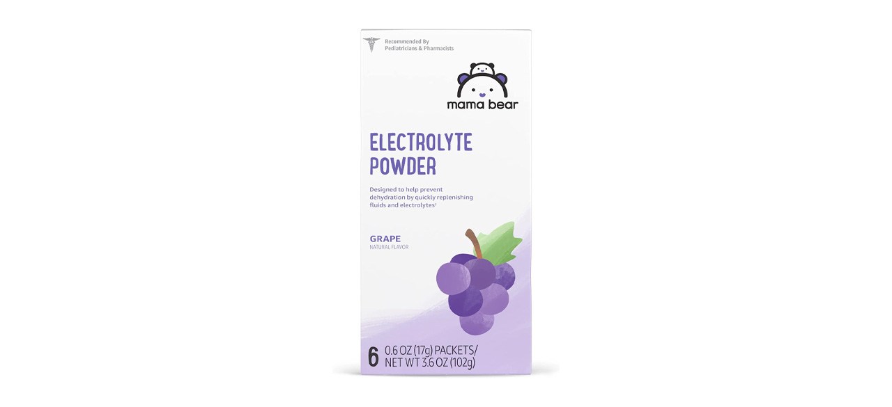 Mama Bear Electrolyte Powder Packets on white powder