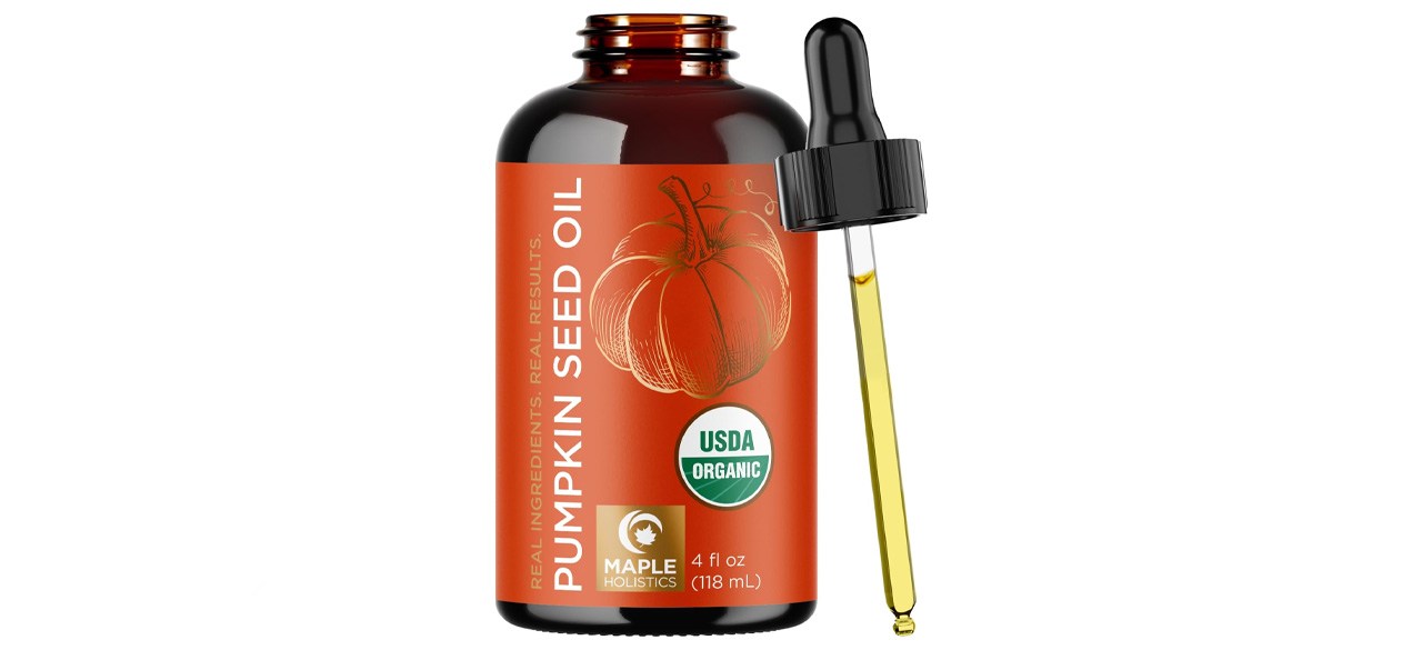 Óleo holístico de semente de abóbora de bordo com conta-gotas