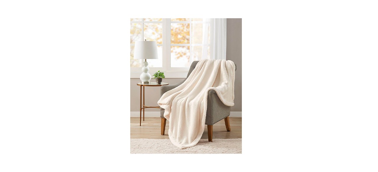 Best Martha Stewart Collection Classic Textured Sherpa Throw
