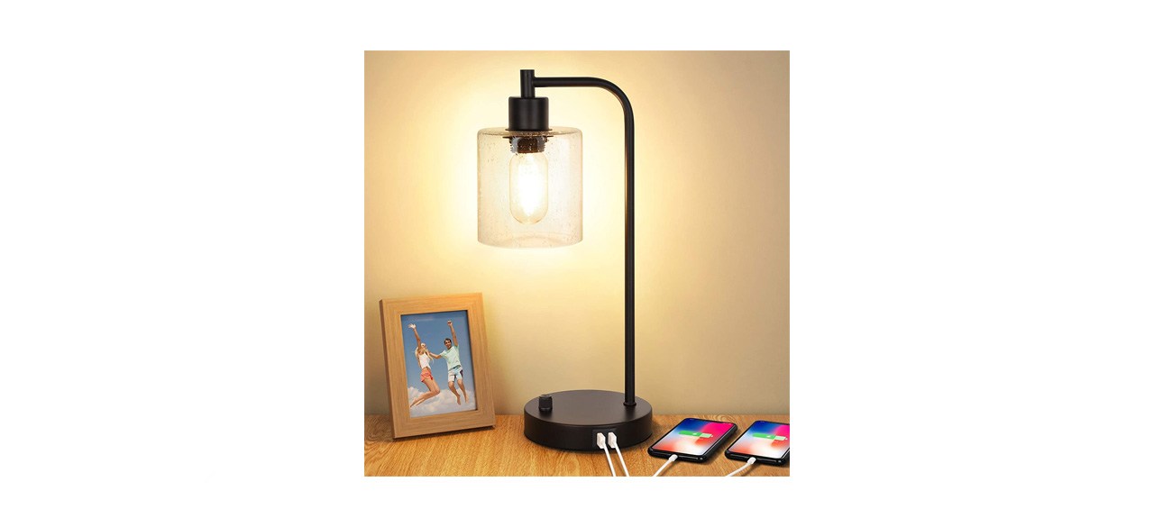 best MAXvolador Industrial Table Lamp with 2 USB Ports