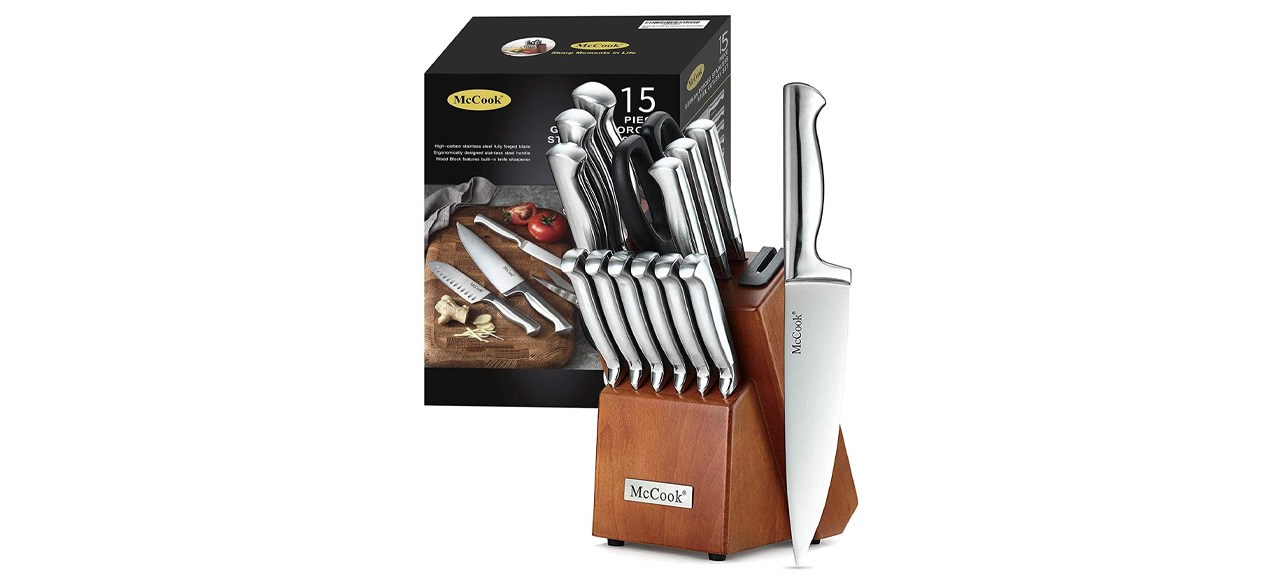 McCook 15-Piece Stainless Steel Knife Block Set