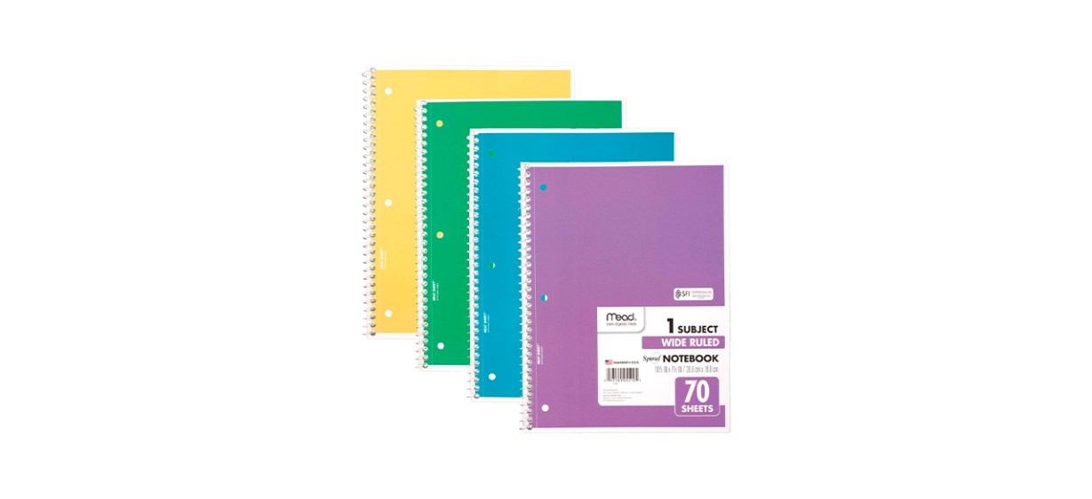 Best Mead Four Spiral Notebooks