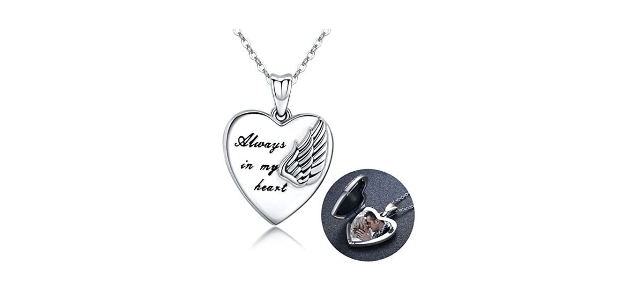 Best Medwise Sterling Silver Angel Wings Locket Necklace