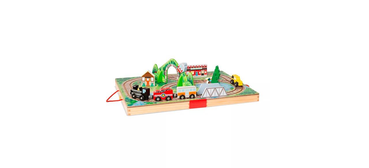 Best Melissa & Doug 17-Piece Wooden Take-Along Tabletop Railroad