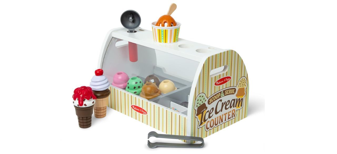 Melissa & Doug Wooden Scoop & Serve Ice Cream Counter