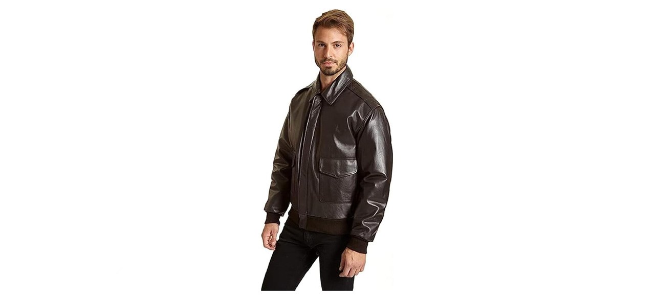 Mens Excelled A-2 Leather Bomber Jacket