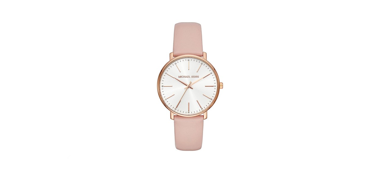 best MICHAEL KORS Pyper Rose Gold-Tone Leather Watch