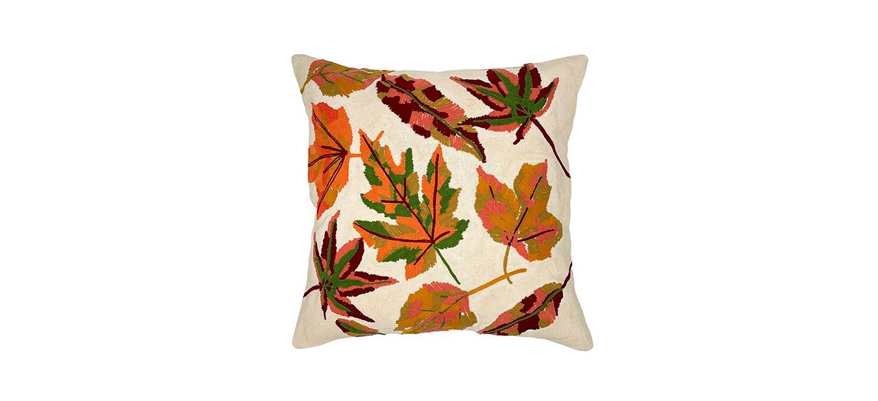 Best Mod Lifestyles Fall Leaves Embroidery Pillow