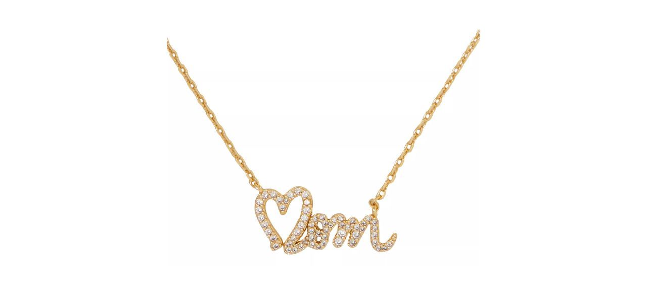 Kate Spade Goldtone and Cubic Zirconia "Mom" Pendant Necklace