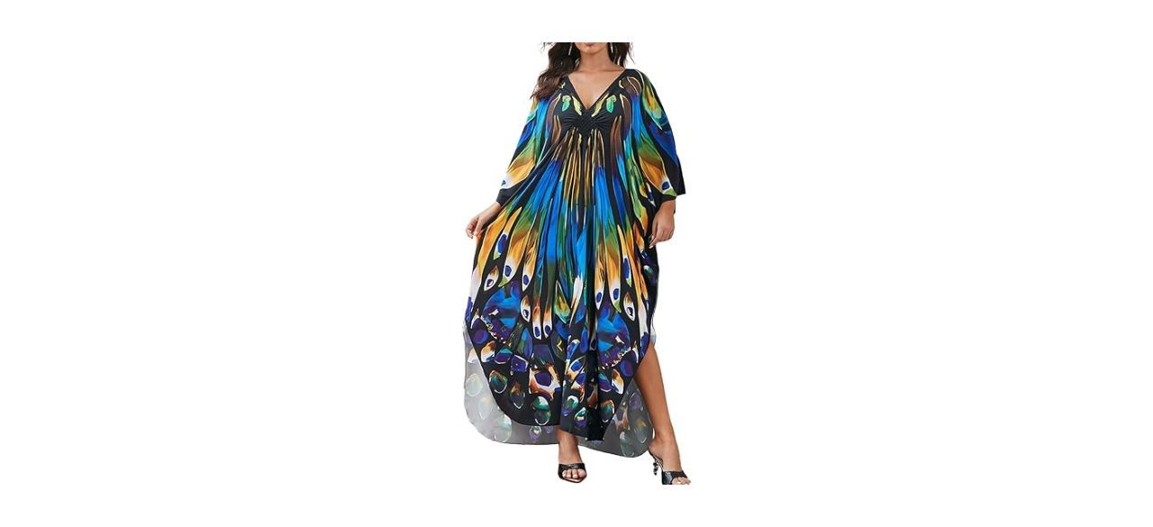 woman wearing Bsubseach Kaftan Dress Cover-Up for Swimwear