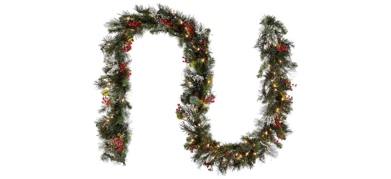 National Tree Company 9' Prelit Wintry Pine Flocked Garland
