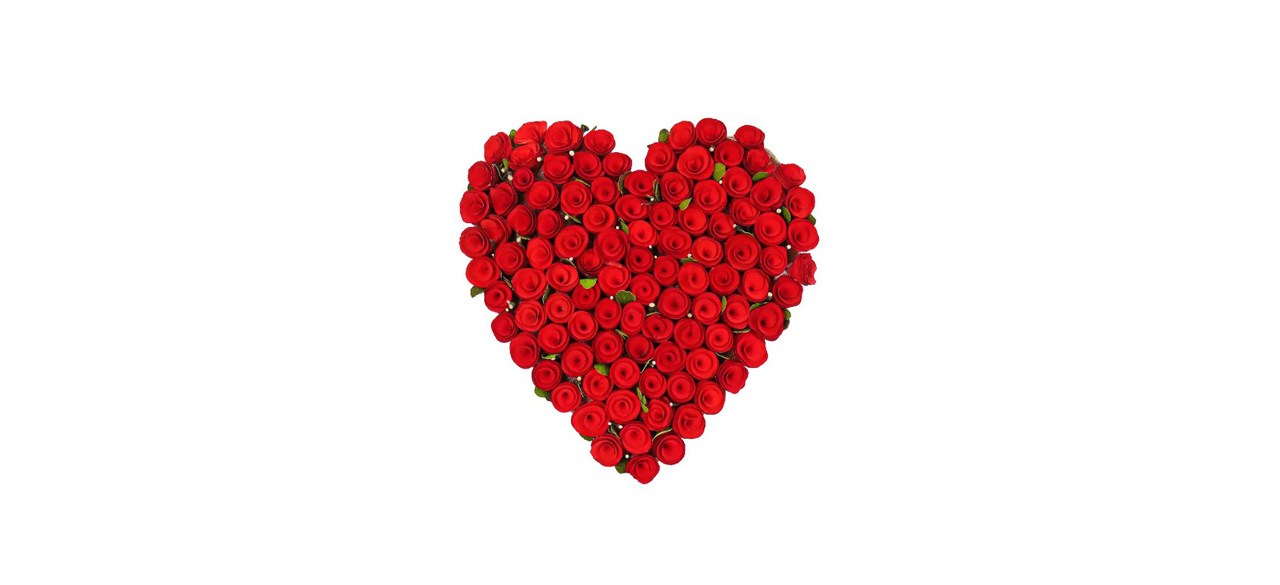 最好的国家树公司红色花情人节的心装饰