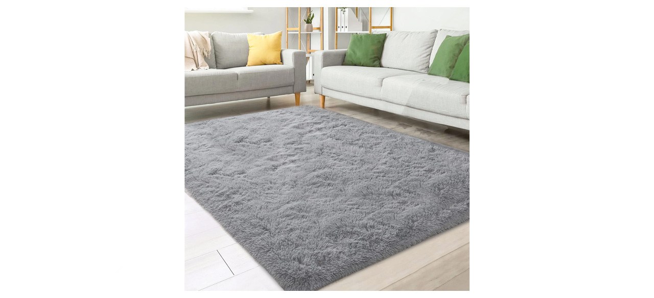 Nefoso Shag Light Gray Area Rug 8 x 10