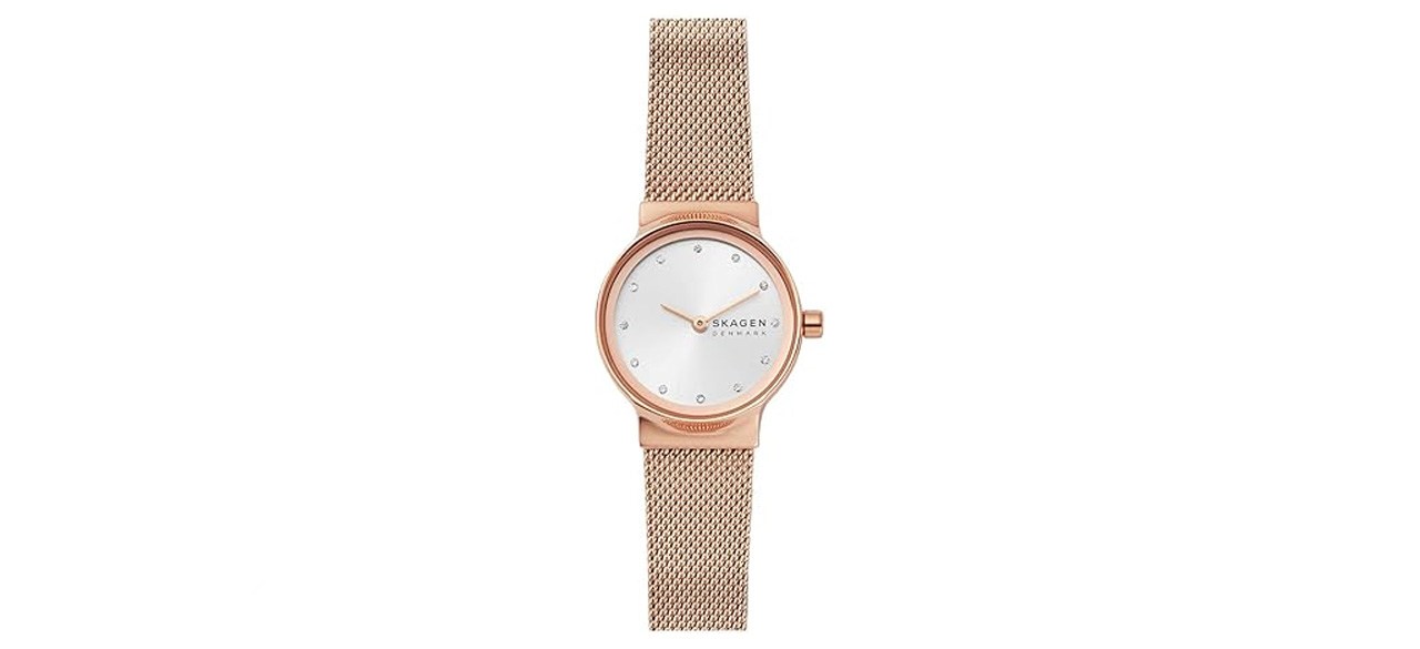 Nillson Rose Gold-Tone Stainless Steel Mesh Bracelet Watch