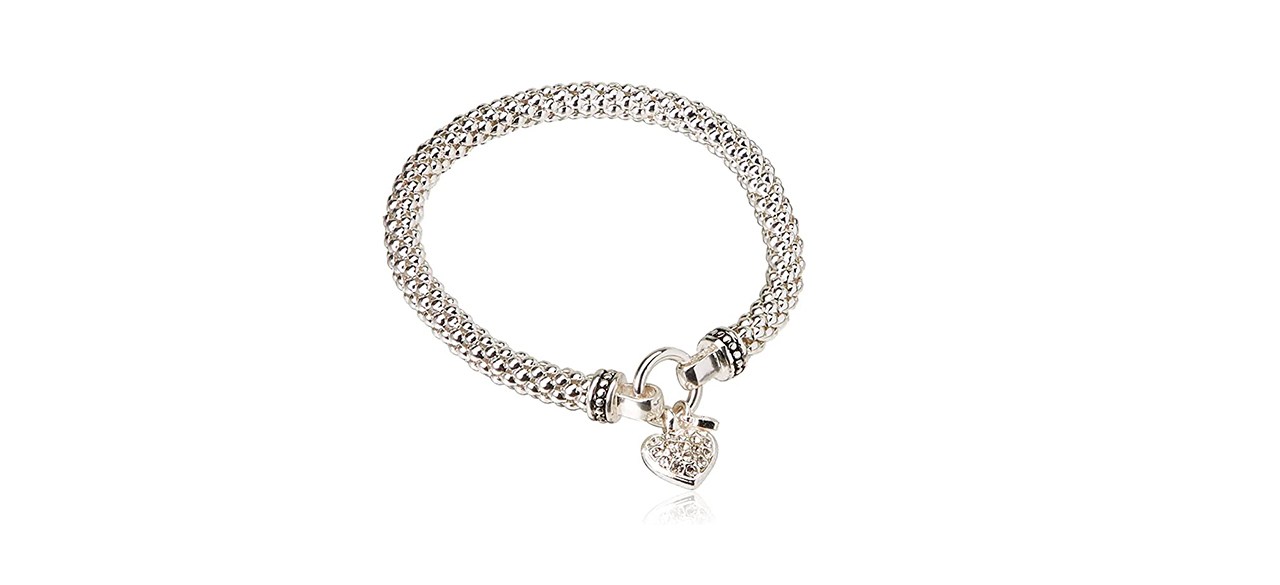 Best Nine West Crystal Pave Heart Bracelet