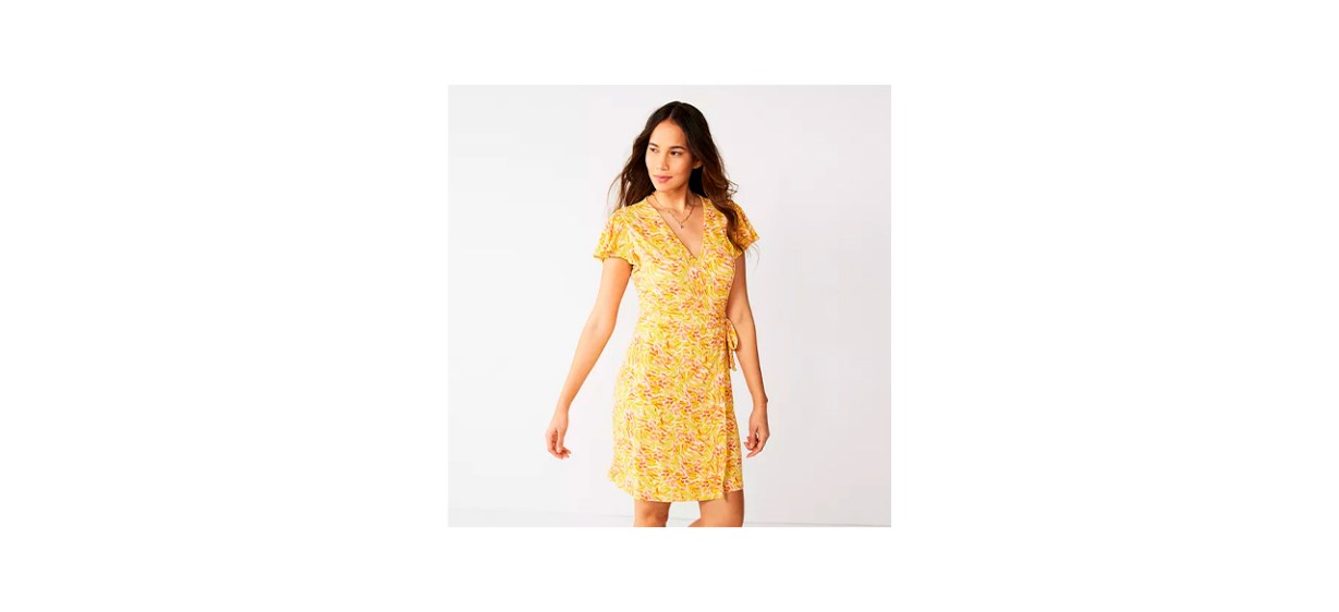 Best Nine West Flutter Sleeve Wrap Dress Best Nine West Flutter Sleeve Wrap Dress