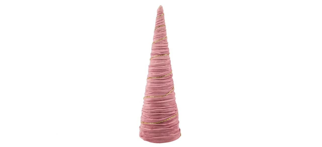 Northlight Twisted Cone Tree with Shiny Garland Decoration