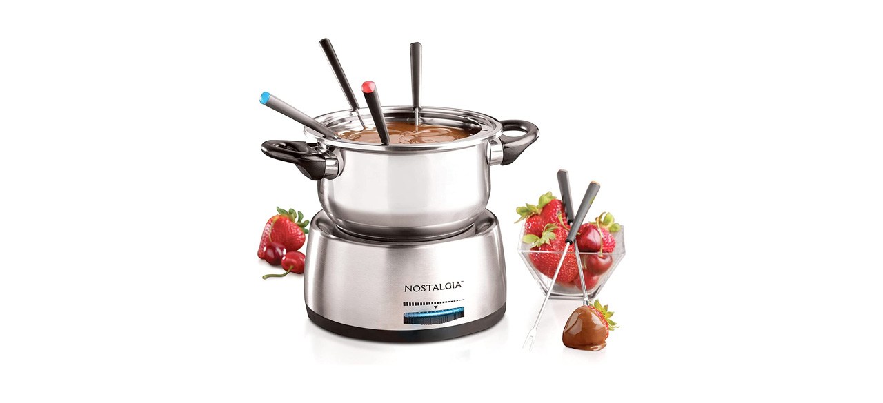 Best Nostalgia 6-Cup Stainless Steel Electric Fondue Pot Set