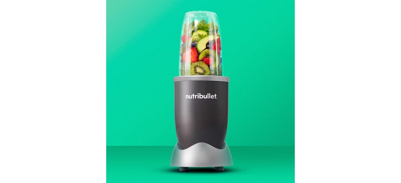 Nutribullet on green background