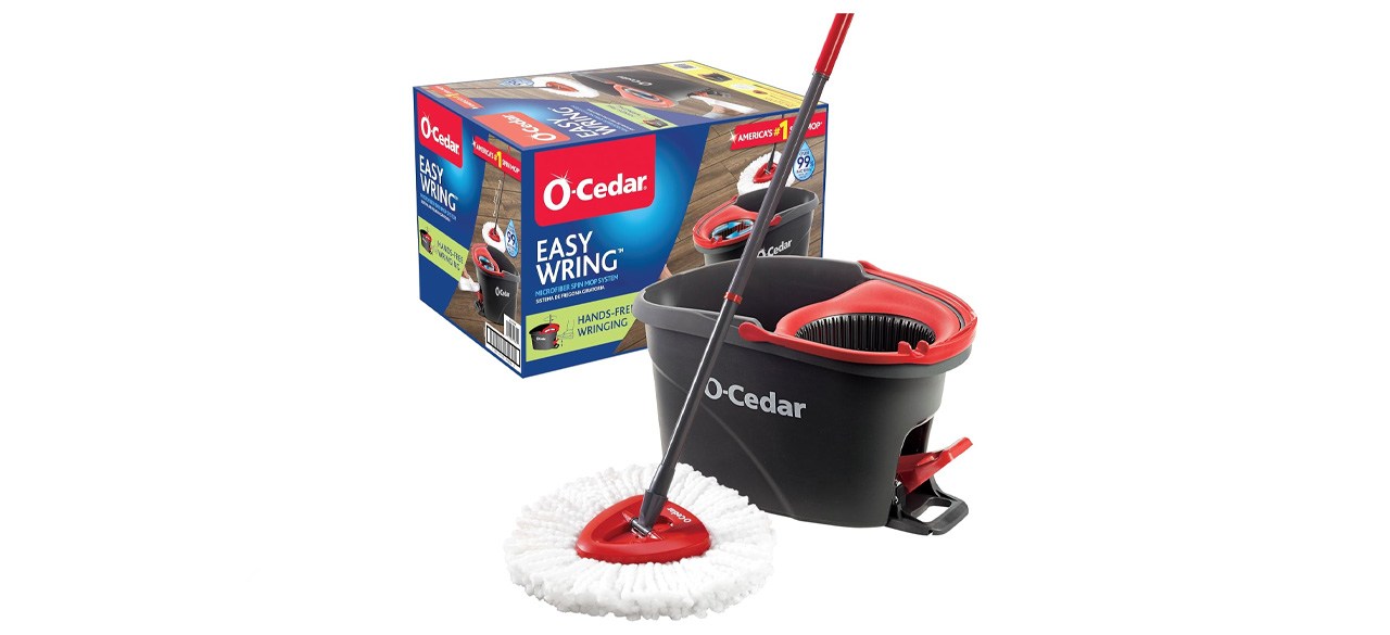 Esfregona giratória e balde de microfibra O-Cedar EasyWring
