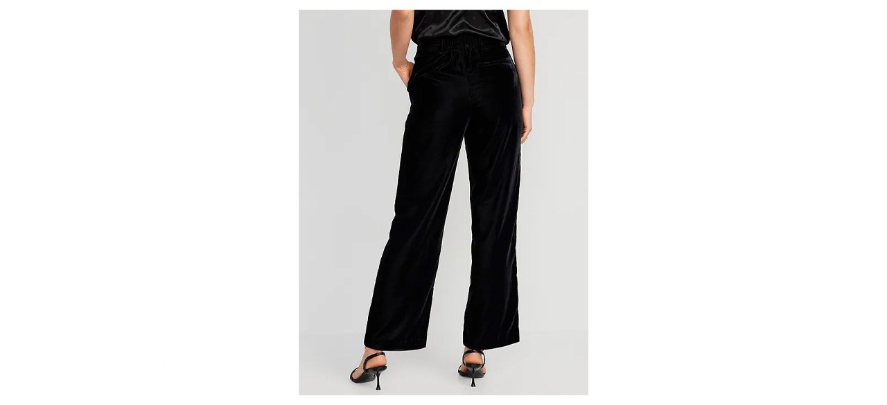 Old Navy Extra High-Waisted Pleated Taylor Trouser Velvet Pants for Women